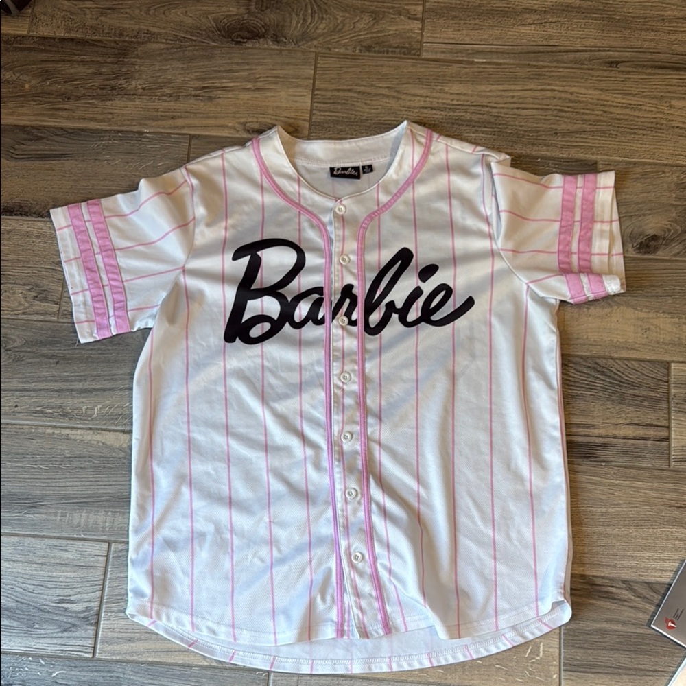 Barbie Pink and White Jersey with Playful Accents